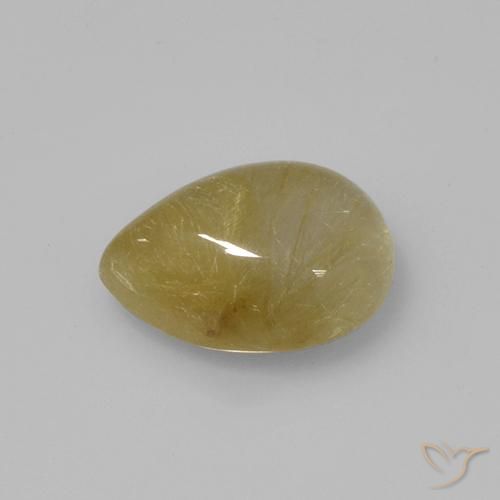 Quartz rutile Jaune terreux naturelle En forme de poire, 2.14 ct, Transparent