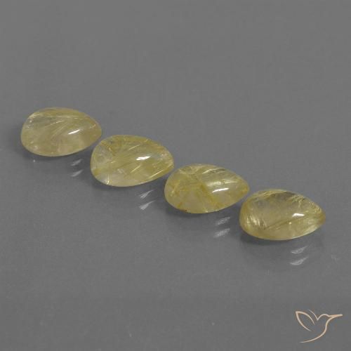 9.03ctw Naturel Jaune terreux léger Quartz rutile, En forme de poire, Transparent