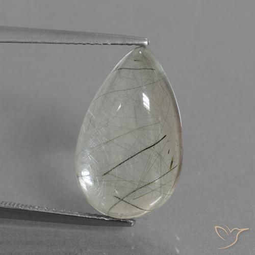 9.20ct Naturel Clair avec inclusion Quartz rutile, En forme de poire, Transparent