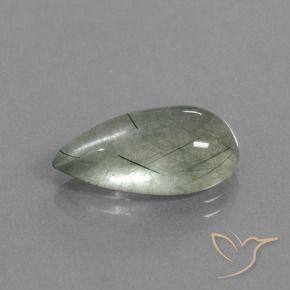 Quartz rutile Vert clair naturelle En forme de poire, 6.41 ct, Transparent