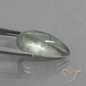 Quartz rutile Vert clair naturelle En forme de poire, 6.41 ct, Transparent