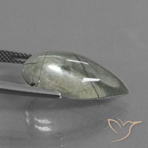 Quartz rutile Vert clair naturelle En forme de poire, 9.75 ct, Transparent