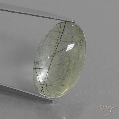 10.99ct Naturel Vert clair Quartz rutile, ovale, Transparent