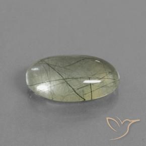Quartz rutile Vert clair naturelle ovale, 10.99 ct, Transparent