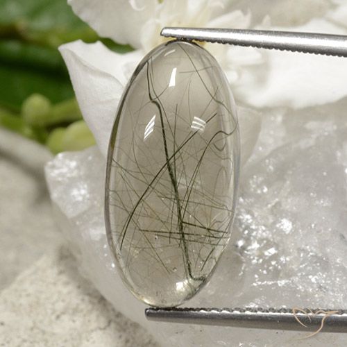 10.67ct Naturel Vert clair Quartz rutile, ovale, Transparent