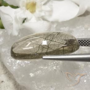 Quartz rutile Vert clair naturelle ovale, 10.67 ct, Transparent