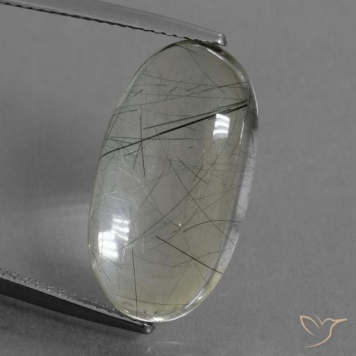 10.05ct Naturel Vert clair Quartz rutile, ovale, Transparent