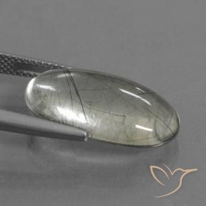 Quartz rutile Vert clair naturelle ovale, 10.05 ct, Transparent