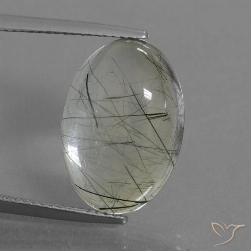 10.23ct Naturel Vert clair Quartz rutile, ovale, Transparent