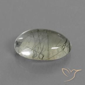 Quartz rutile Vert clair naturelle ovale, 10.23 ct, Transparent