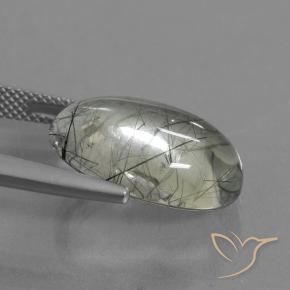 Quartz rutile Vert clair naturelle ovale, 10.23 ct, Transparent