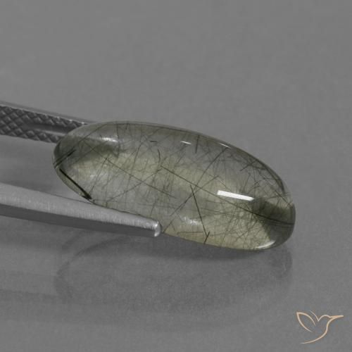 Quartz rutile Vert clair naturelle ovale, 5.75 ct, Transparent