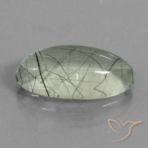 Quartz rutile Vert clair naturelle ovale, 9.58 ct, Transparent