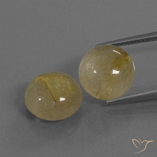 11.08ctw Naturel Marron doré très clair Quartz rutile, Tour, Transparent