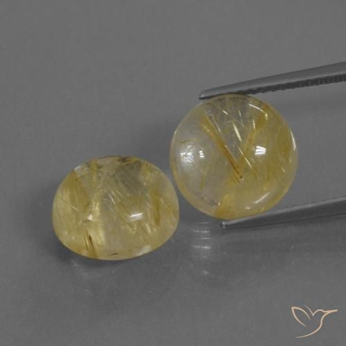 10.74ctw Naturel Or moyen Quartz rutile, Tour, Transparent