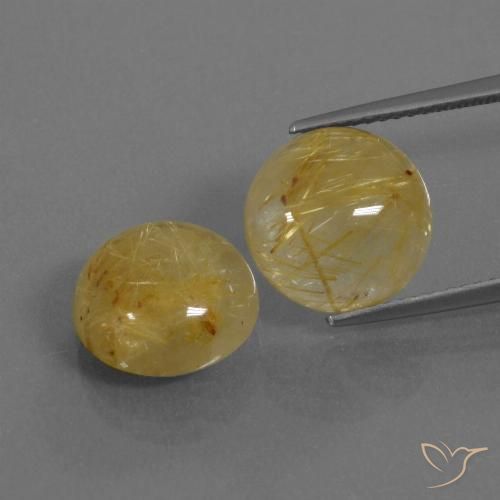 10.91ctw Naturel Jaune moyen Quartz rutile, Tour, Transparent