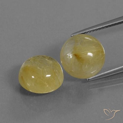 10.77ctw Naturel Jaune moyen Quartz rutile, Tour, Transparent