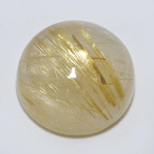 Quartz rutilé jaune naturelle coupe roude, 5,86 ct, transparent