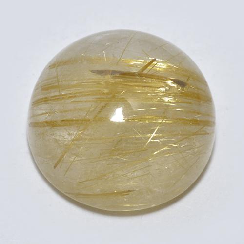 Quartz rutilé jaune naturelle coupe roude, 5,86 ct, transparent