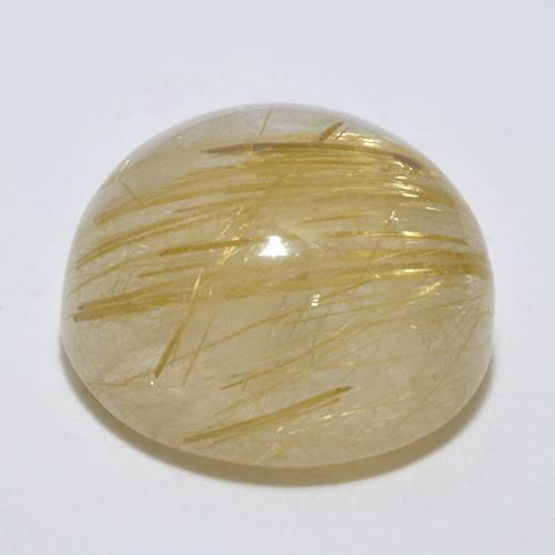 Quartz rutilé jaune naturelle coupe roude, 5,86 ct, transparent