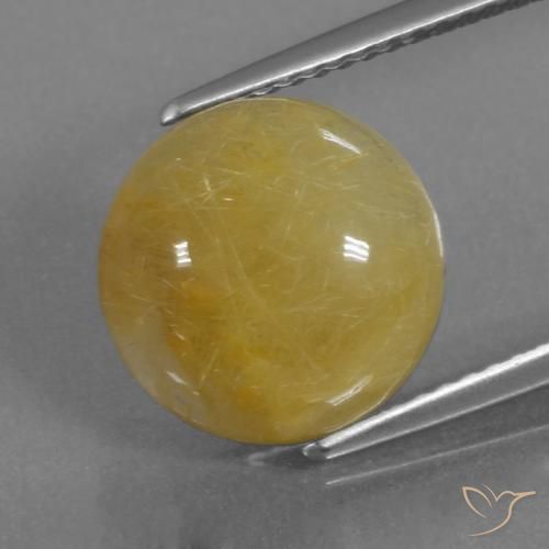 5.34ct Naturel Jaune doré Quartz rutile, Tour, Translucide