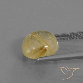 Quartz rutile Jaune terreux naturelle Tour, 4.57 ct, Transparent