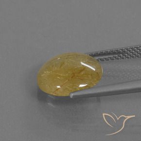 Quartz rutile Jaune moyen naturelle Tour, 3.68 ct, Transparent