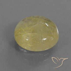 Quartz rutile Jaune terreux léger naturelle Tour, 4.74 ct, Transparent