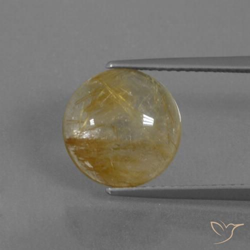 4.34ct Naturel Jaune terreux Quartz rutile, Tour, Transparent