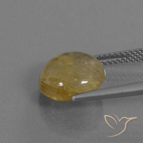 Quartz rutile Jaune terreux naturelle Tour, 4.34 ct, Transparent