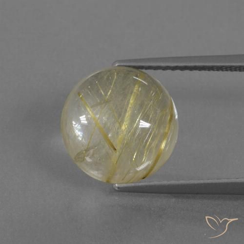 4.56ct Naturel Jaune pâle Quartz rutile, Tour, Transparent