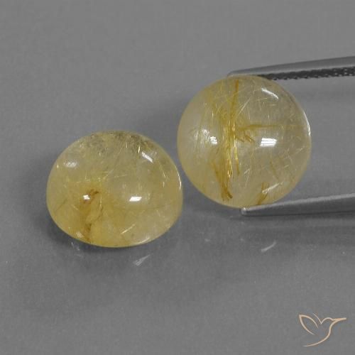 10.70ctw Naturel Jaune terreux Quartz rutile, Tour, Transparent