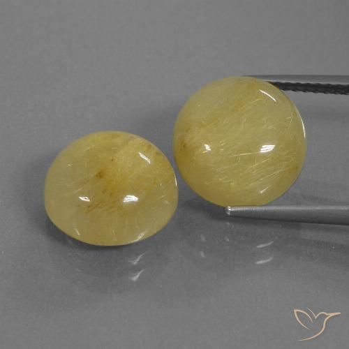 11.05ctw Naturel Jaune moyen Quartz rutile, Tour, Translucide, Photo A
