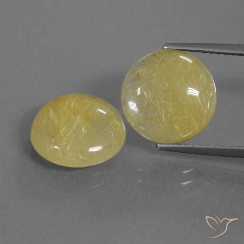 8.43ctw Naturel Jaune Dijon très clair Quartz rutile, Tour, Translucide, Photo A