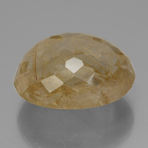 Quartz rutilé doré naturelle coupe ovale, 50,97 ct, transparent