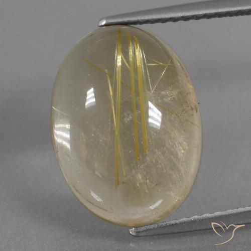 8.09ct Naturel Jaune terreux Quartz rutile, ovale, Transparent