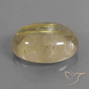 Quartz rutile Jaune terreux naturelle ovale, 8.09 ct, Transparent