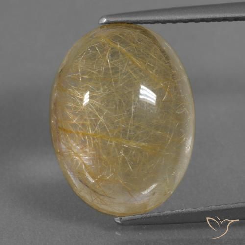 8.11ct Naturel Marron doré très clair Quartz rutile, ovale, Transparent
