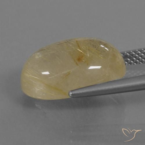 Quartz rutile Marron doré très clair naturelle ovale, 8.69 ct, Transparent