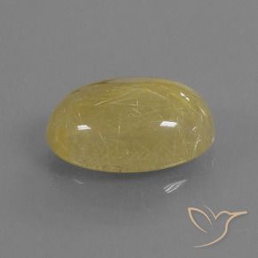 Quartz rutile Doré jaunâtre naturelle ovale, 7.56 ct, Translucide