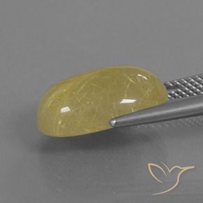 Quartz rutile Doré jaunâtre naturelle ovale, 7.56 ct, Translucide