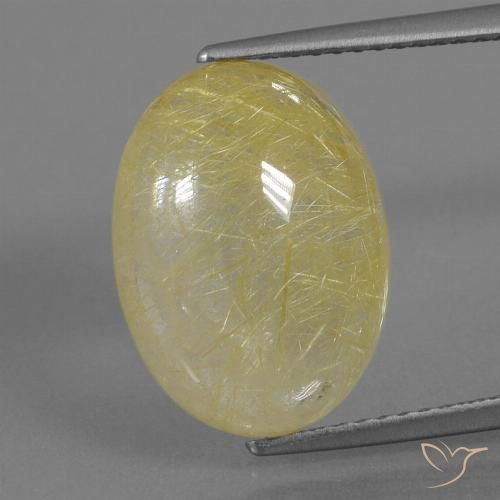 8.12ct Naturel Jaune chaud Quartz rutile, ovale, Translucide
