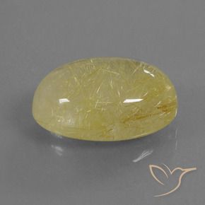 Quartz rutile Jaune chaud naturelle ovale, 8.12 ct, Translucide
