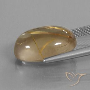 Quartz rutile Marron doré très clair naturelle ovale, 7.85 ct, Transparent
