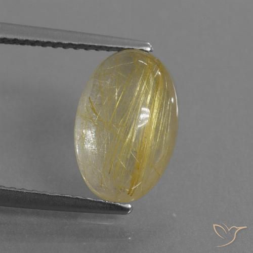 3.91ct Naturel Jaune terreux Quartz rutile, ovale, Transparent
