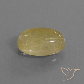 Quartz rutile Jaune terreux naturelle ovale, 3.91 ct, Transparent