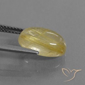Quartz rutile Jaune terreux naturelle ovale, 3.91 ct, Transparent