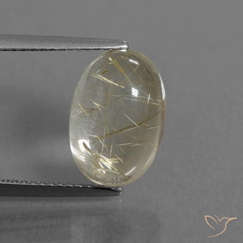 5.41ct Naturel Jaune pâle Quartz rutile, ovale, Transparent