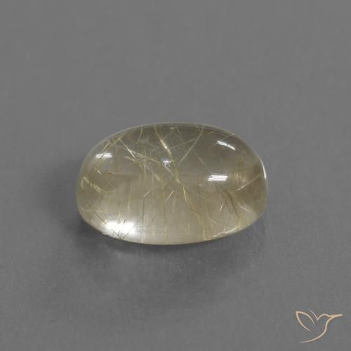 Quartz rutile Jaune pâle naturelle ovale, 5.41 ct, Transparent