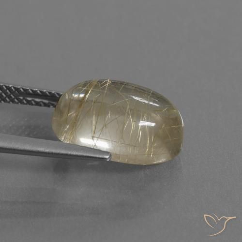Quartz rutile Jaune pâle naturelle ovale, 5.41 ct, Transparent